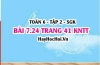 Bài 7.24 trang 41 Toán 6 Tập 2 Kết nối tri thức